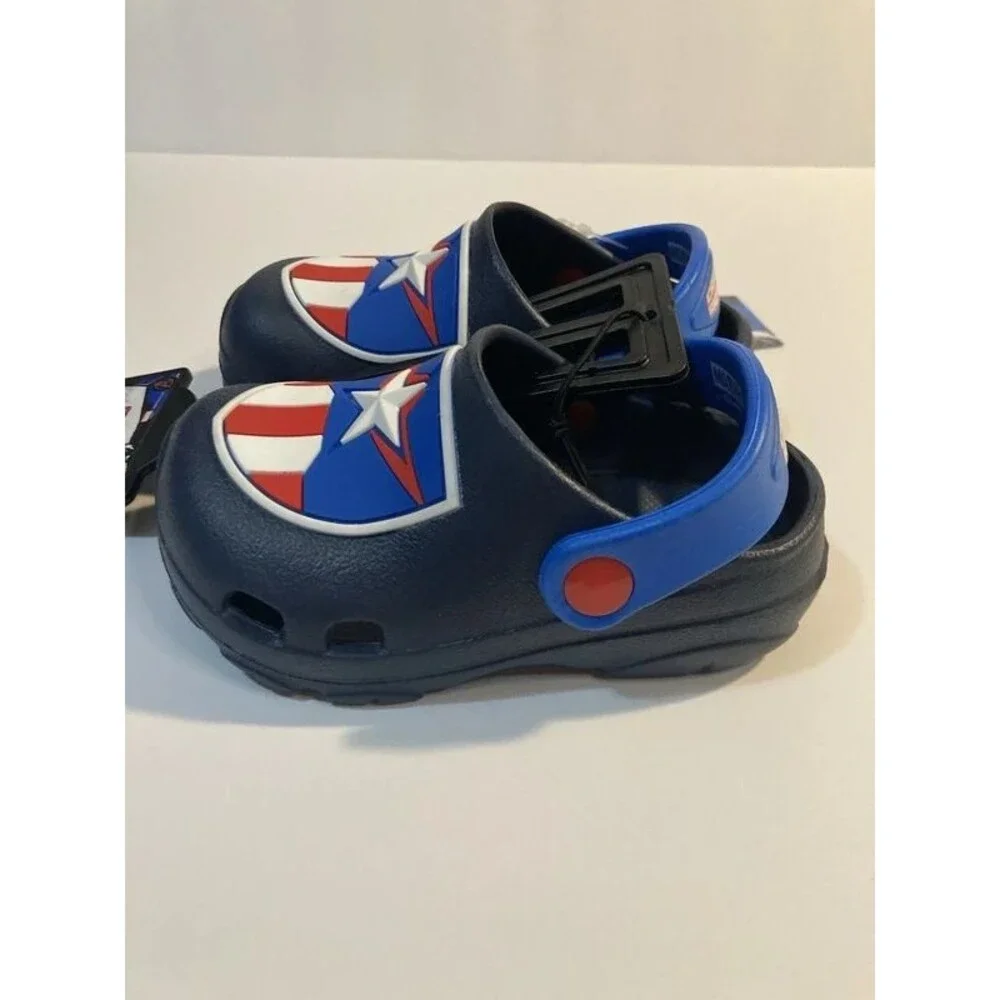 Marvel Avengers Toddler Boys Navy Captain America Clog Style Size 5/6